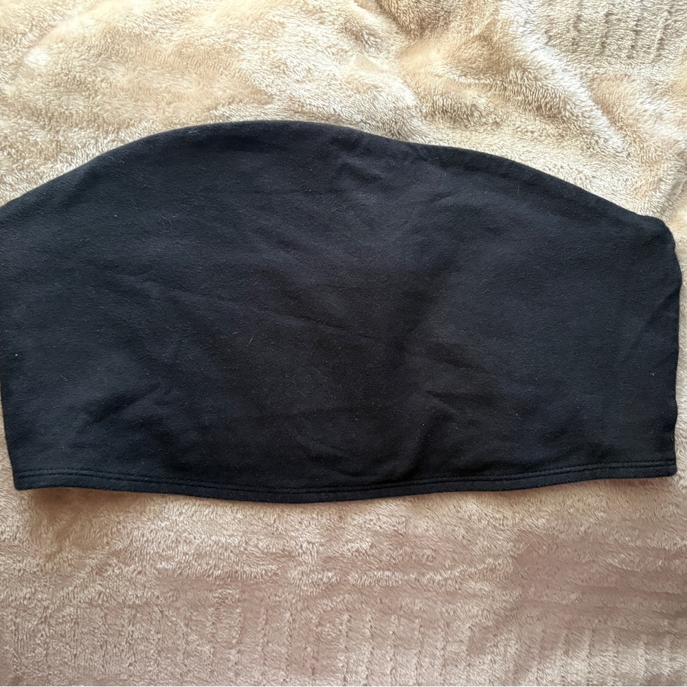 wild fable Black Strapless Bandeau Crop Top